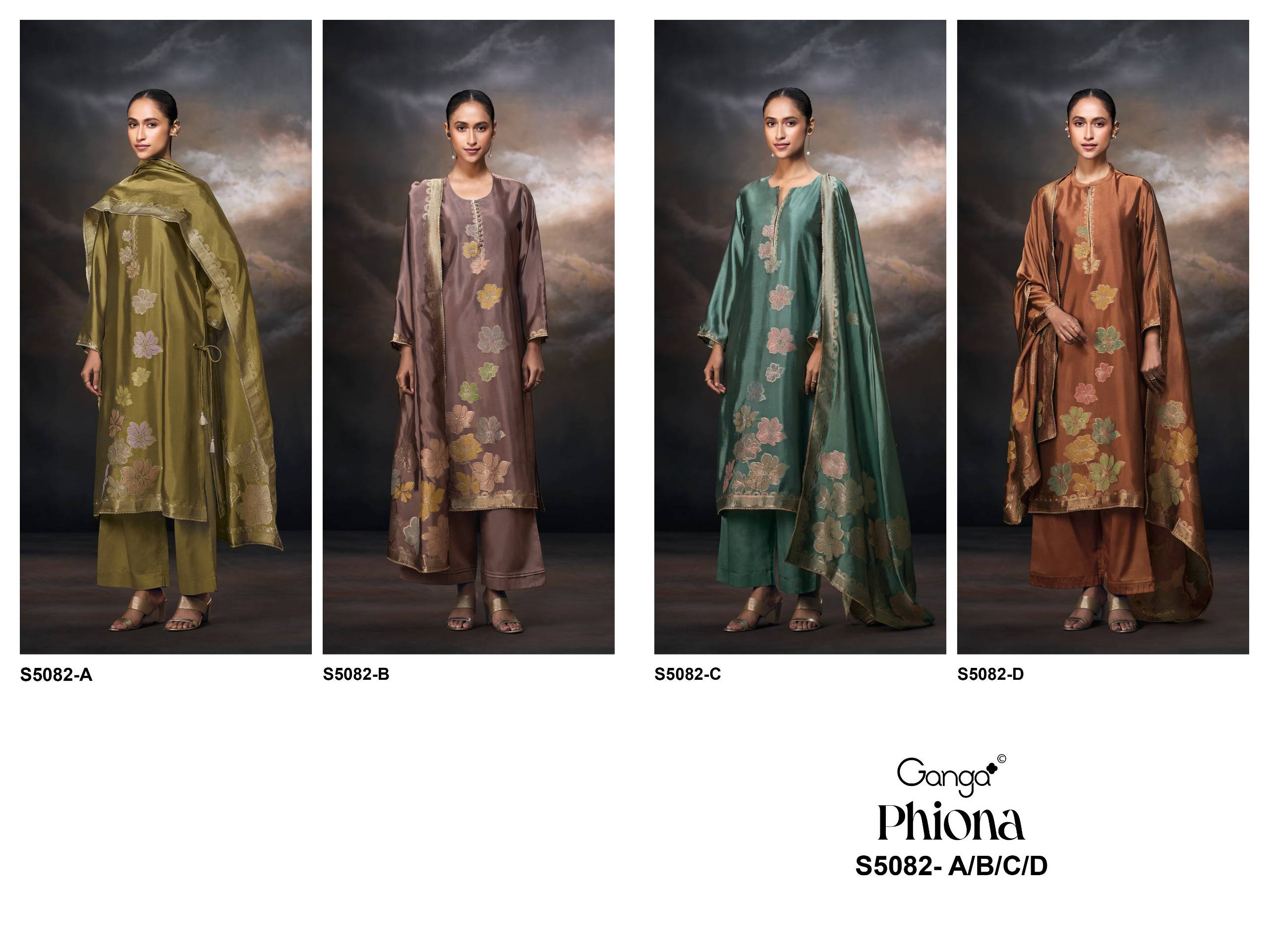 PHIONA 5082 SERIES BY GANGA FASHION Beautiful Colourful PURE VISCOSE Dresses At Wholesale Price